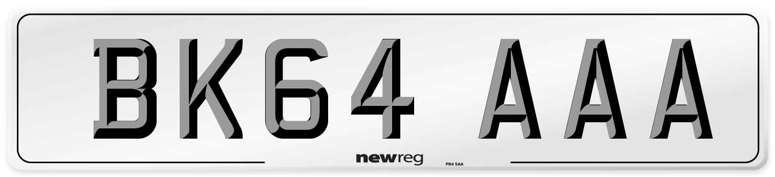 BK64 AAA Number Plate from New Reg
